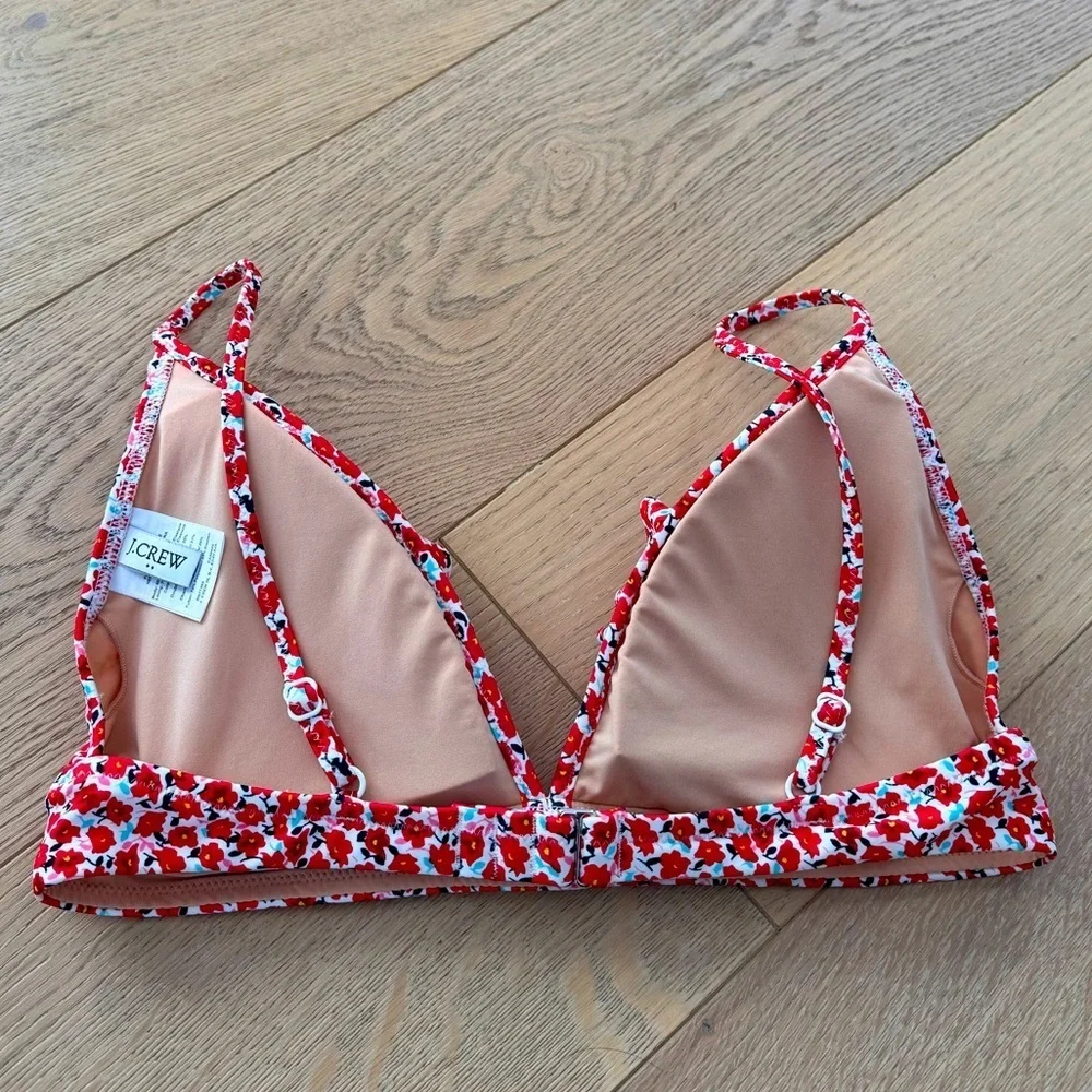 J.Crew Printed French Bikini Top with Ruffles Size Medium